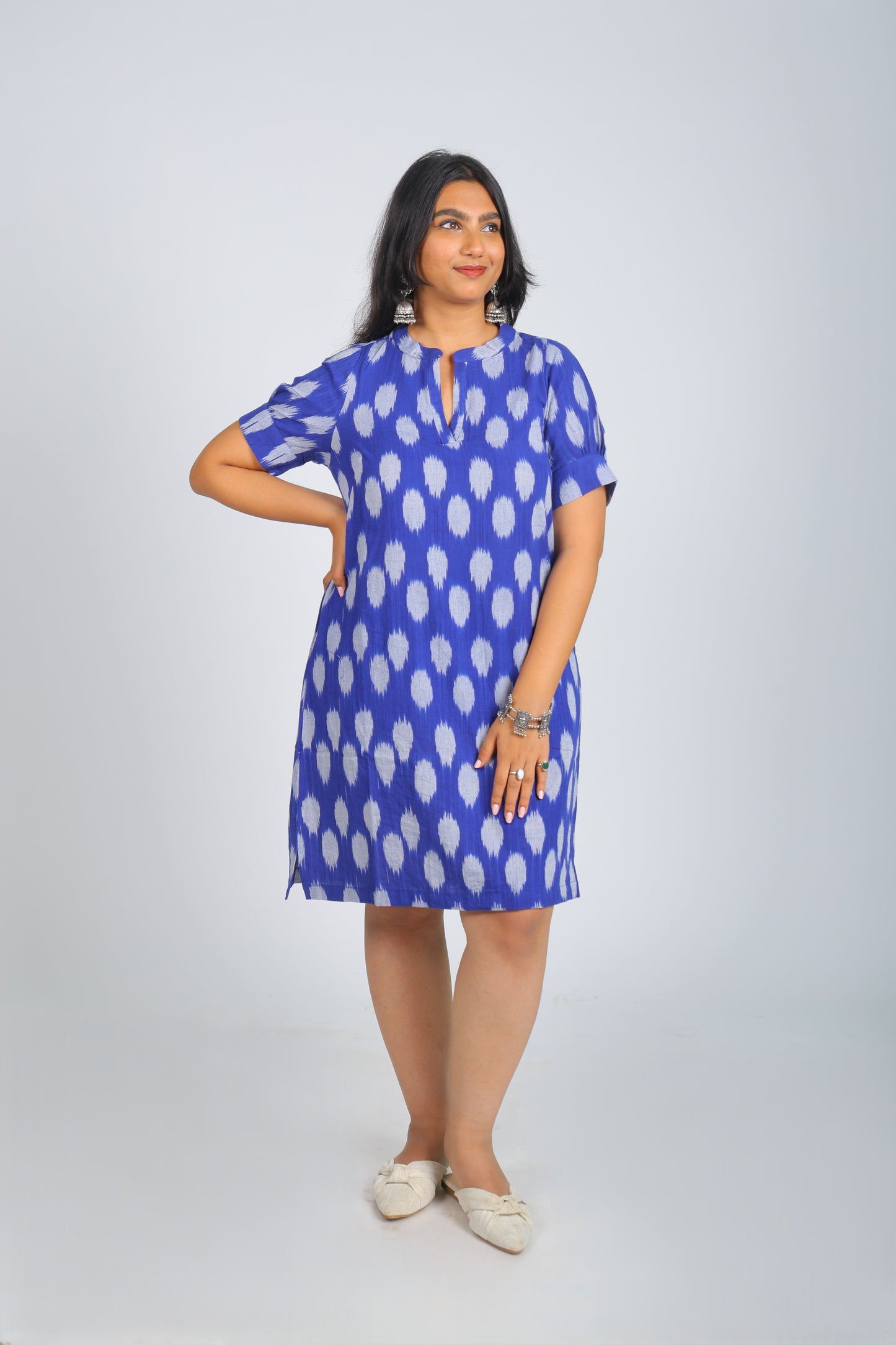 Blue Pure Ikat Dress
