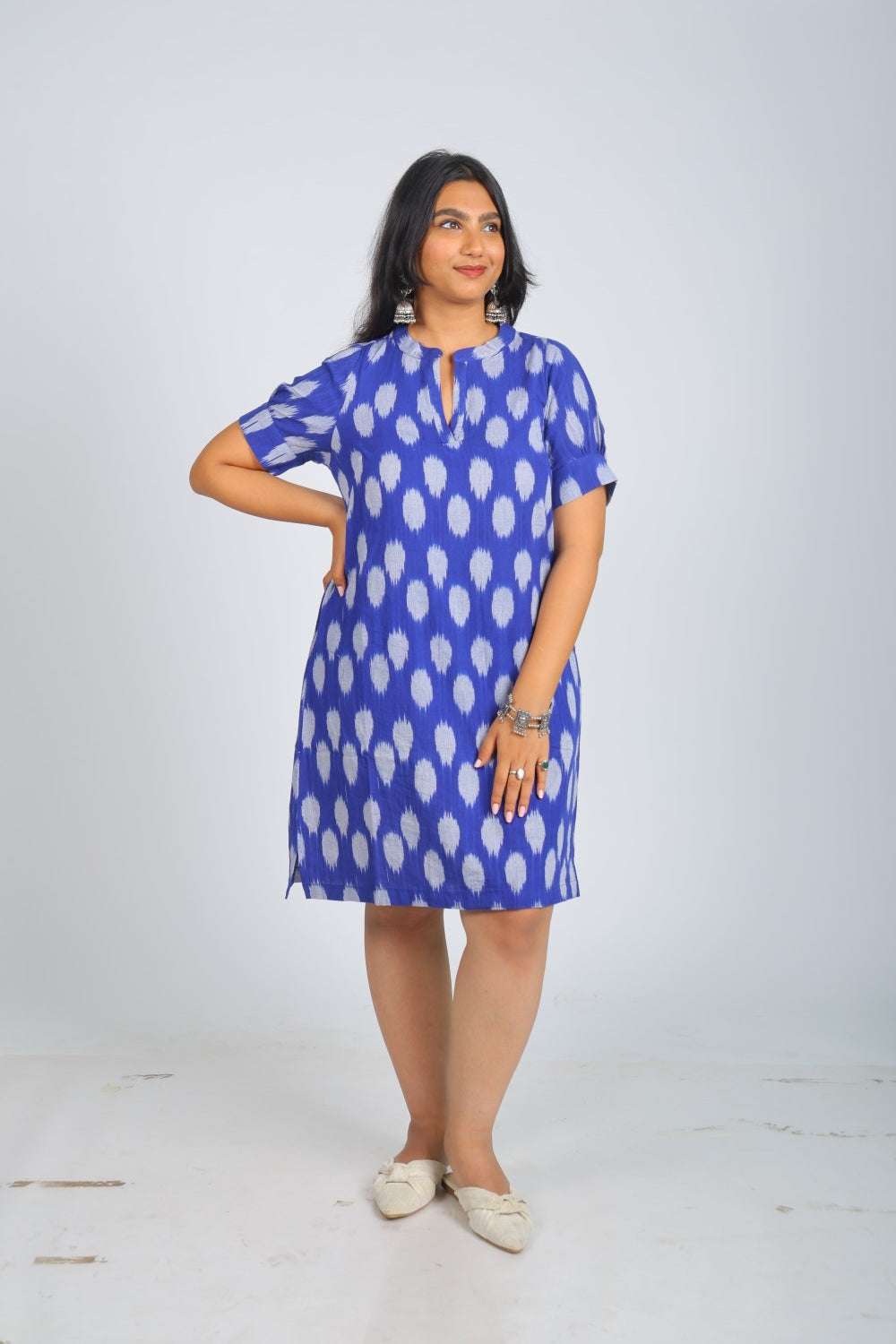 Blue Pure Ikat Dress