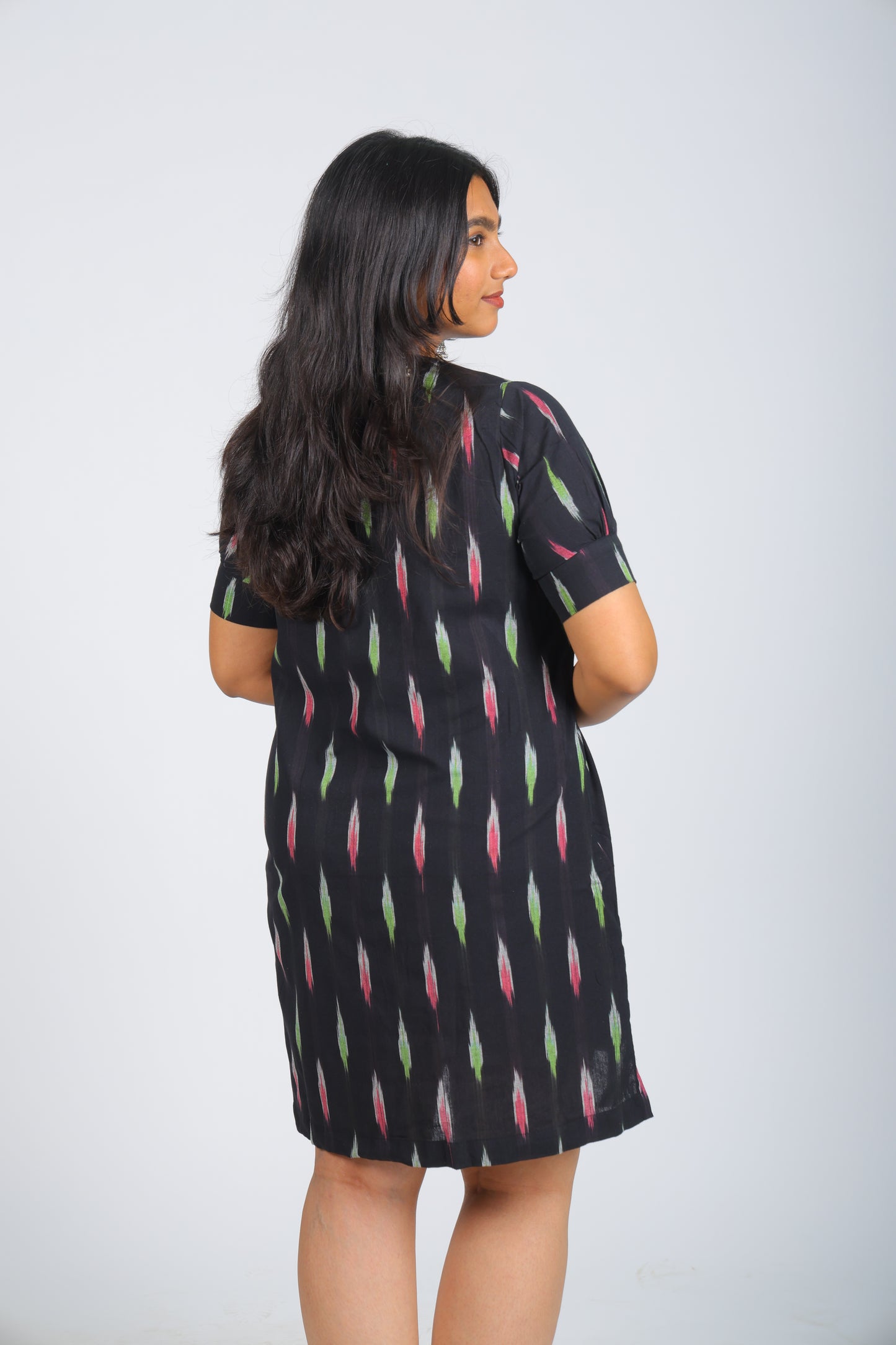 Black Pure Ikat Dress