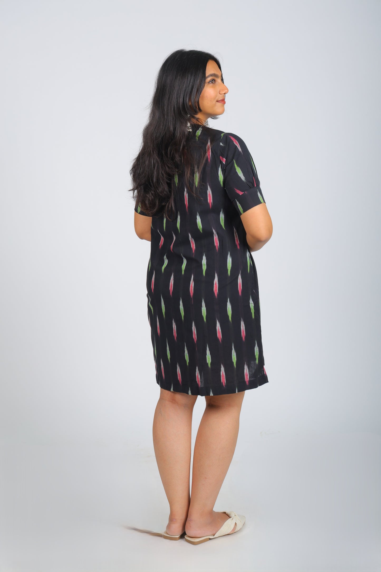 Black Pure Ikat Dress