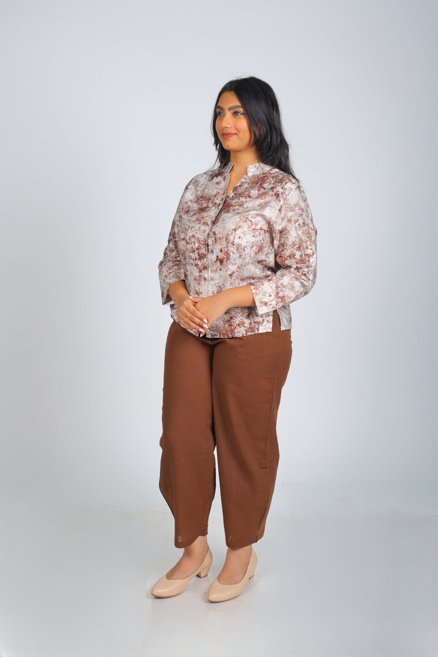 Gray Abstract Print Shirt