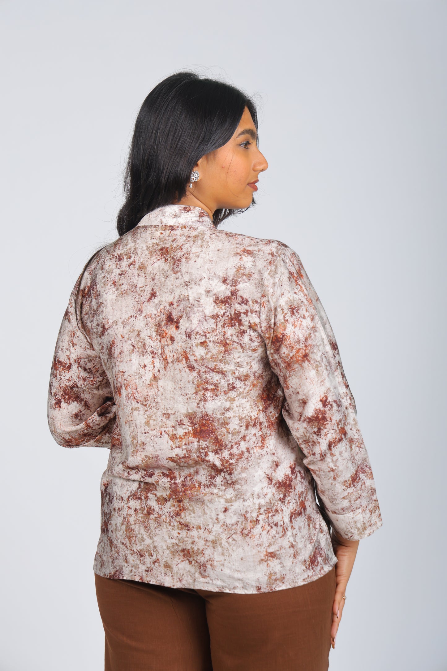 Gray Abstract Print Shirt