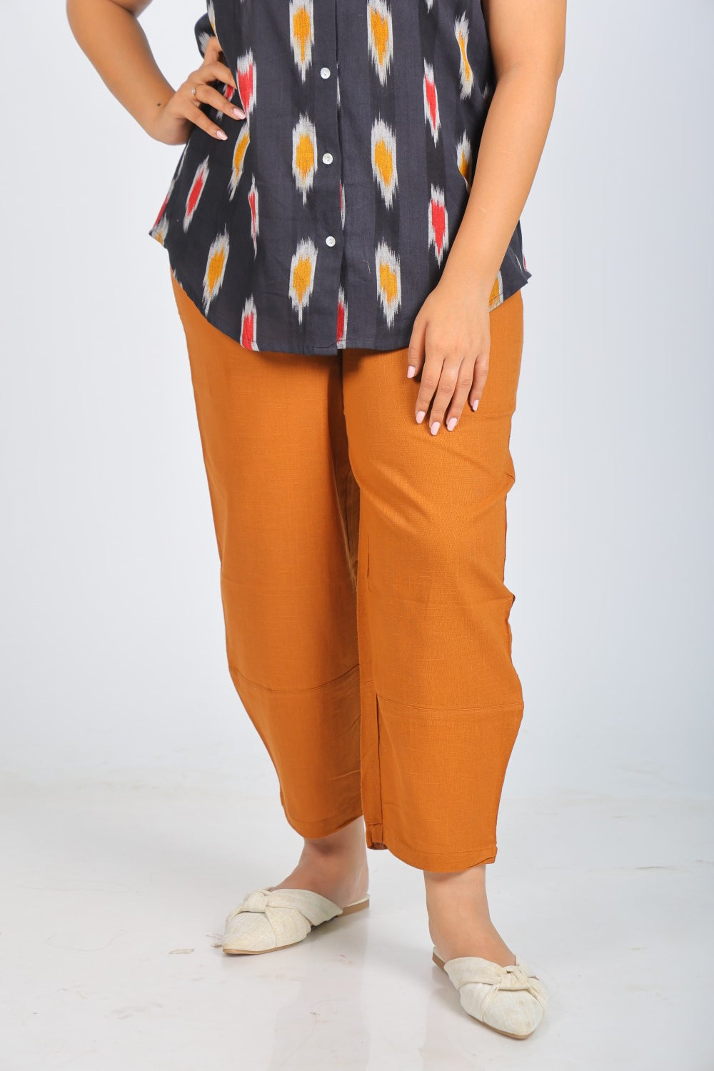 Black Multi-Color Pattern Pure Ikat Handloom Shirt