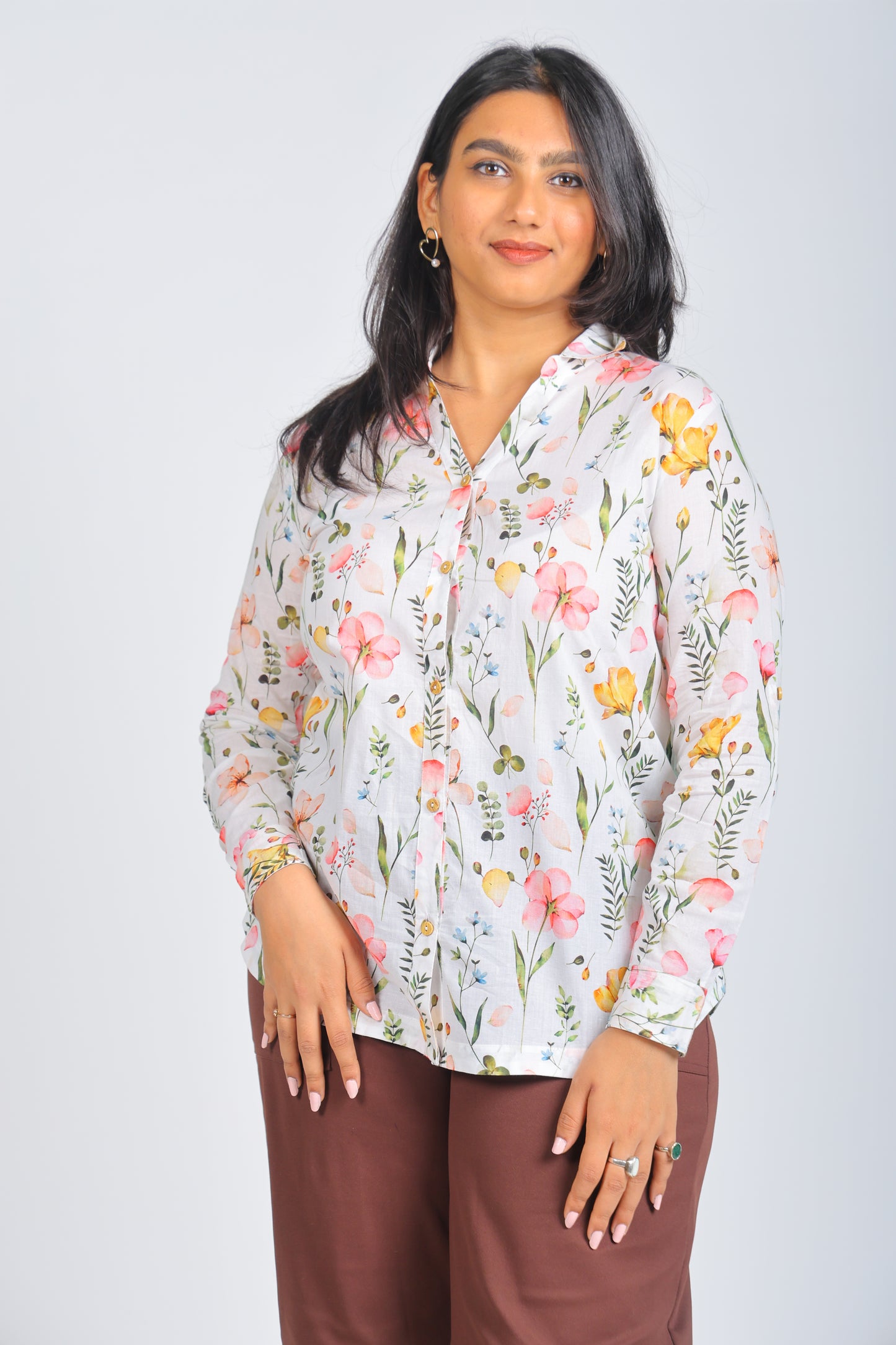 Blossom Breeze Printed Cotton Shirt