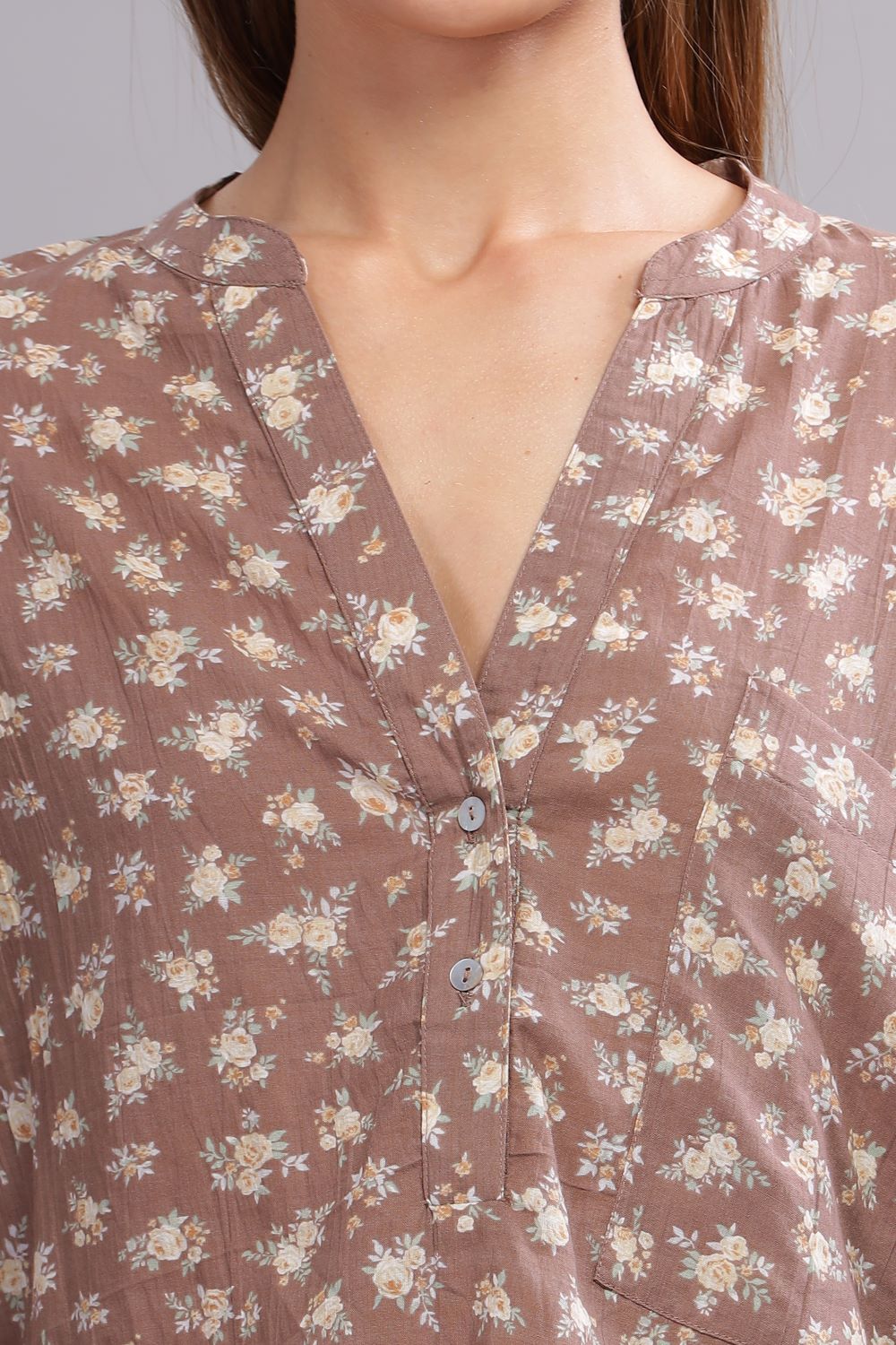Floral Print Pure Paper Cotton Top