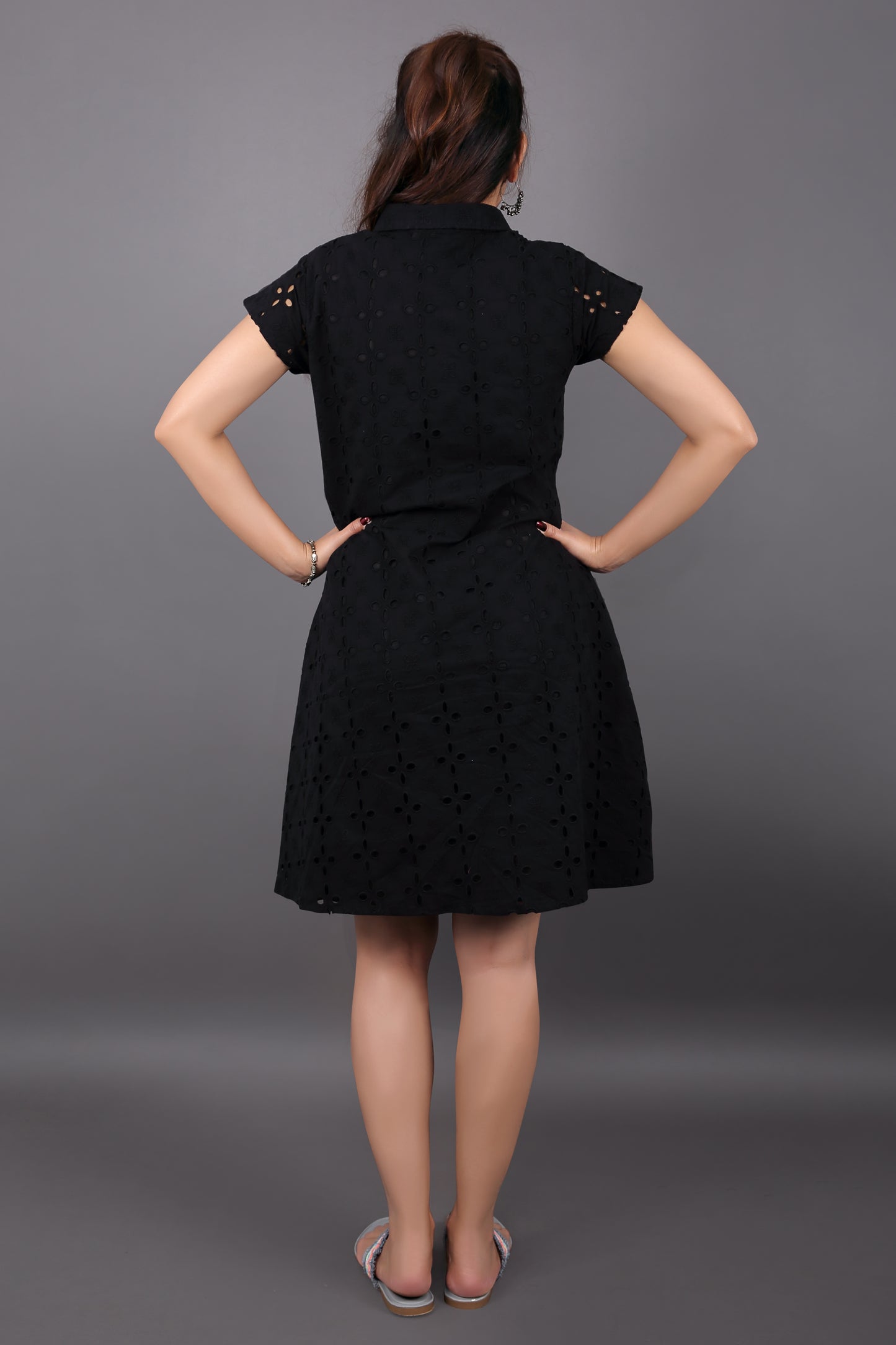 Black Schiffli Dress