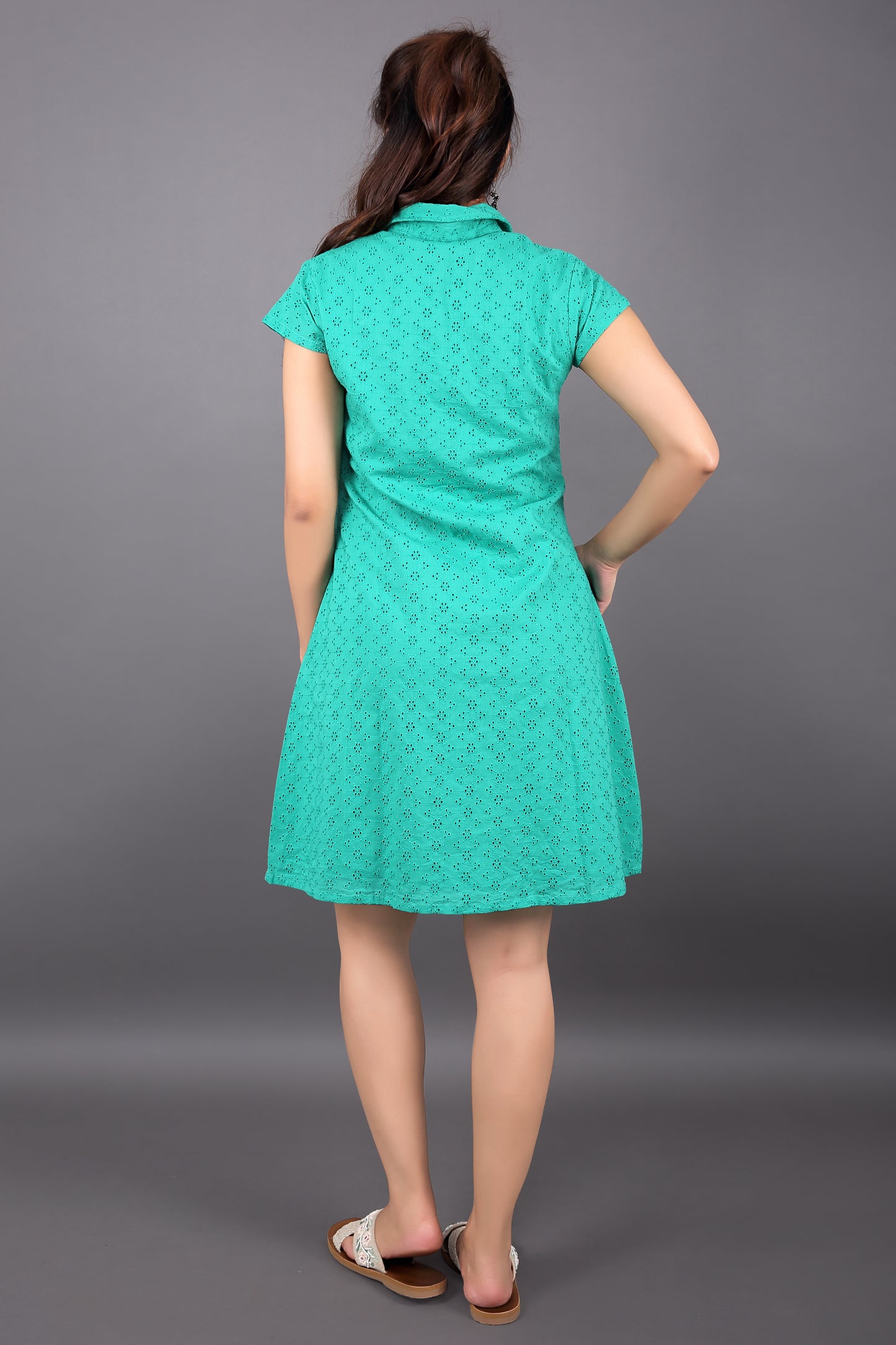 Green Schiffli Dress
