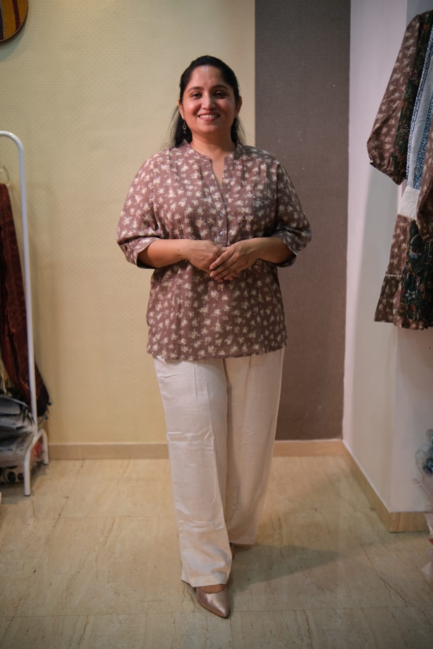 Floral Print Pure Paper Cotton Top
