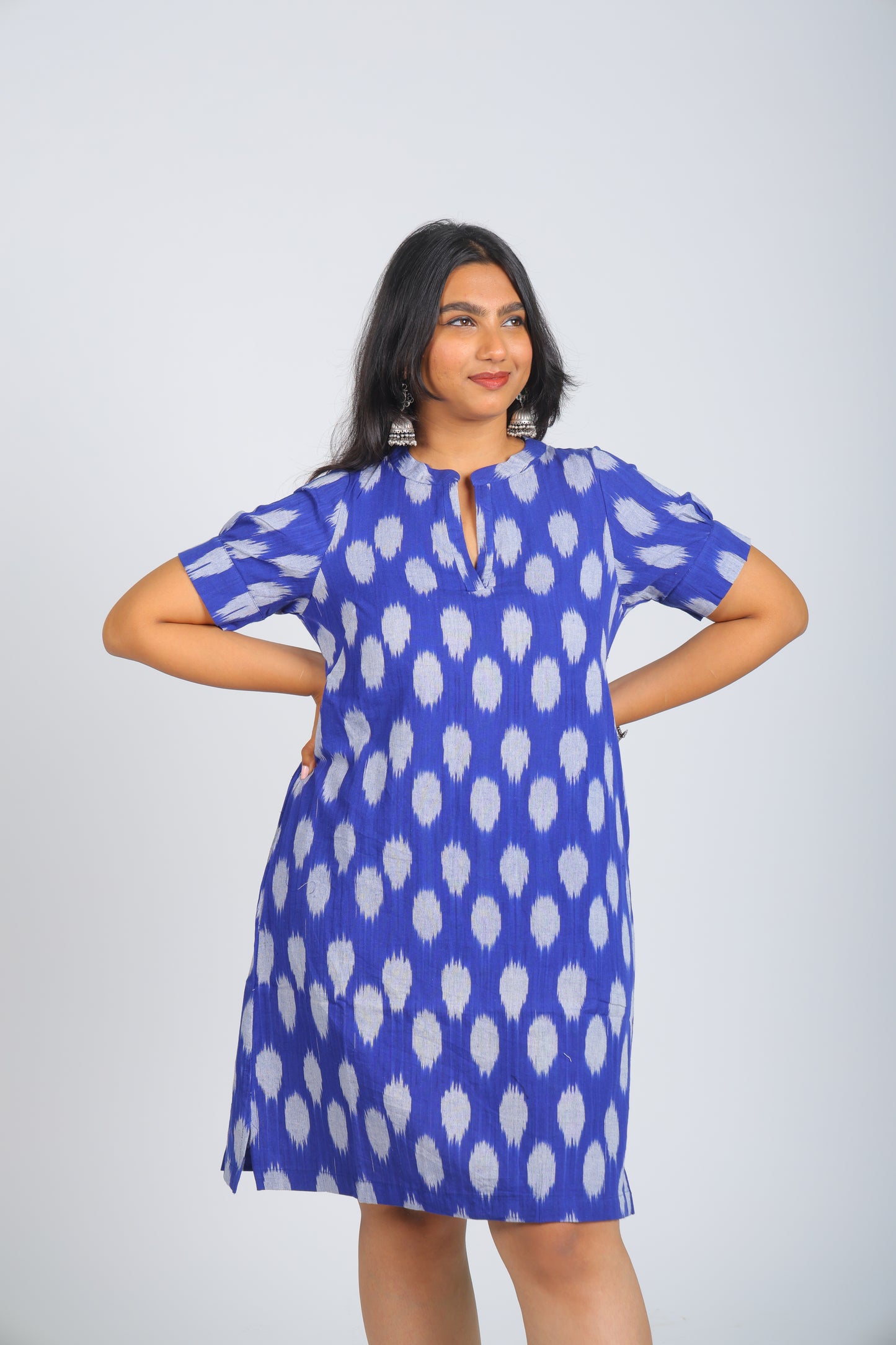 Blue Pure Ikat Dress
