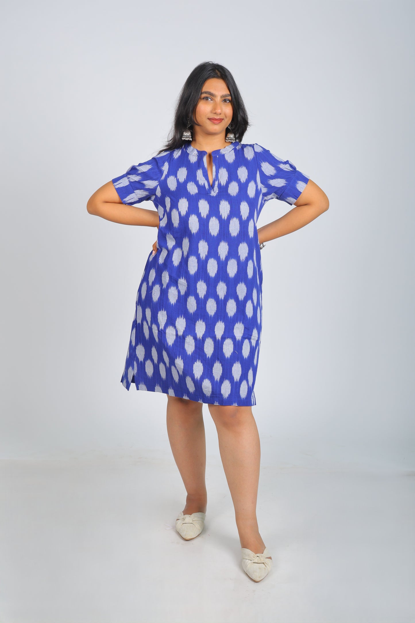 Blue Pure Ikat Dress