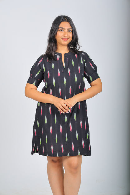 Black  Pure Ikat Dress