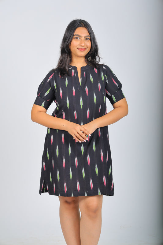 Black  Pure Ikat Dress