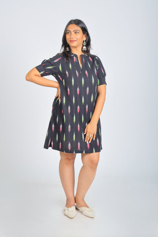 Black  Pure Ikat Dress