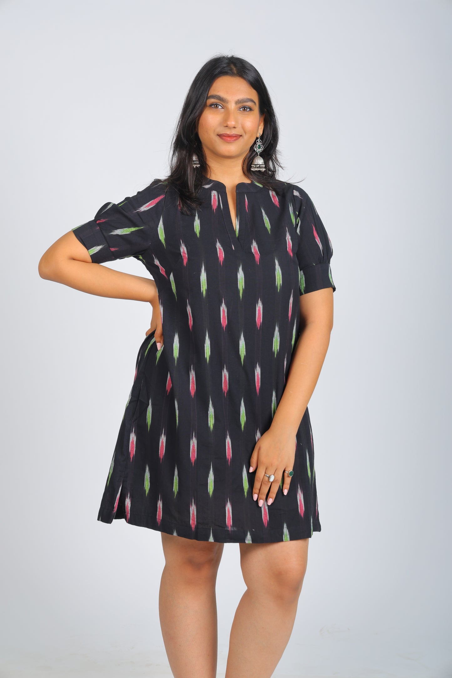 Black  Pure Ikat Dress