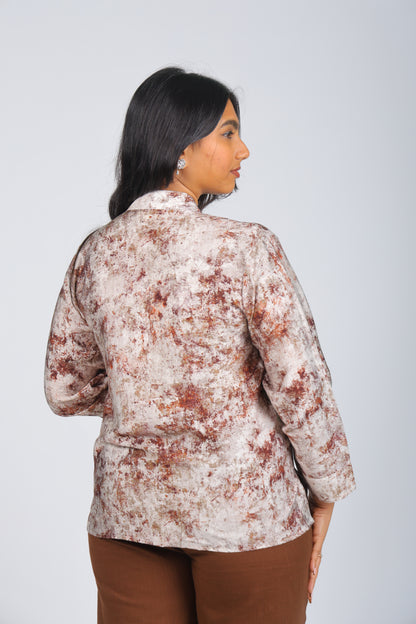 Gray Abstract Print  Shirt