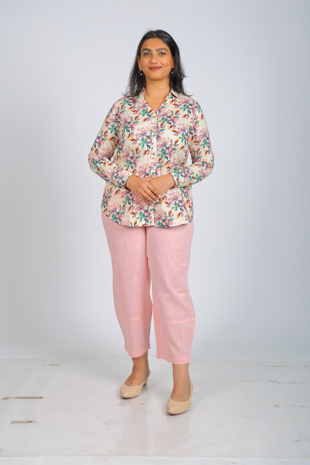 Sunlit Flora Printed  Shirt