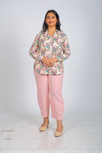 Sunlit Flora Printed  Shirt