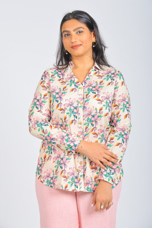 Sunlit Flora Printed  Shirt