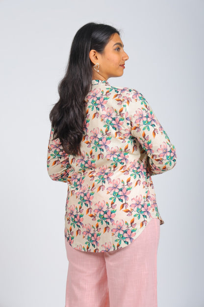 Sunlit Flora Printed  Shirt
