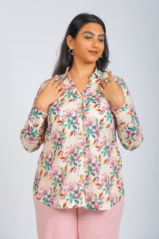 Sunlit Flora Printed  Shirt