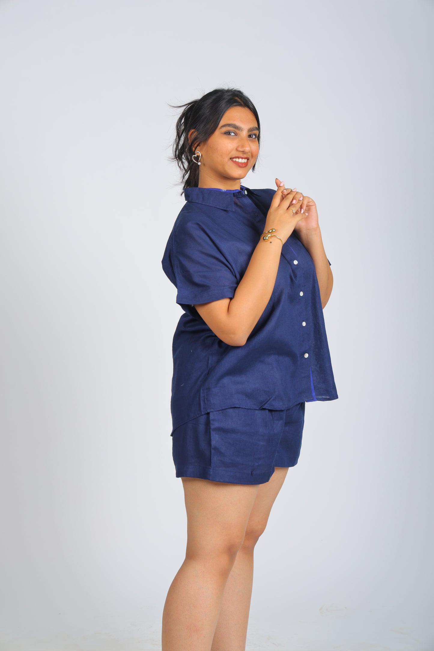 Denim Blue linen Co-ord set