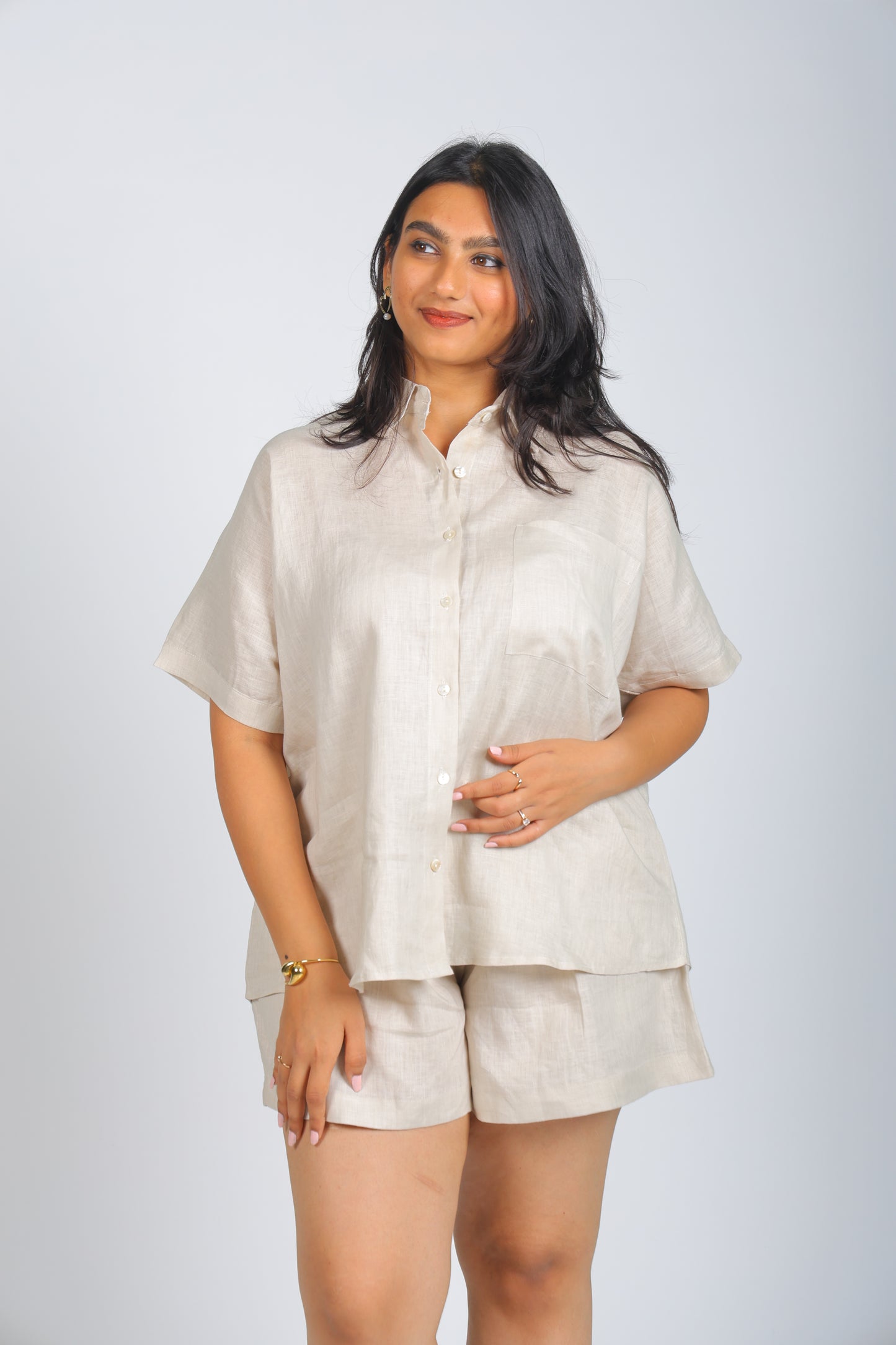 Almond linen Co-ord