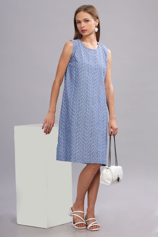 Powder Blue Embroidery Dress