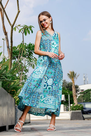 Cuba Printed Long Dress