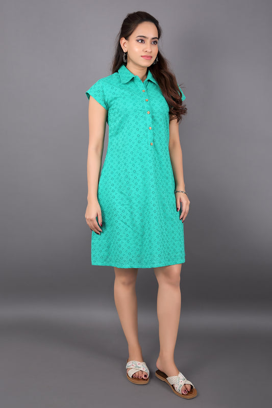 Green Schiffli Dress