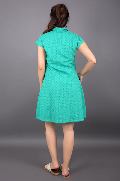 Green Schiffli Dress