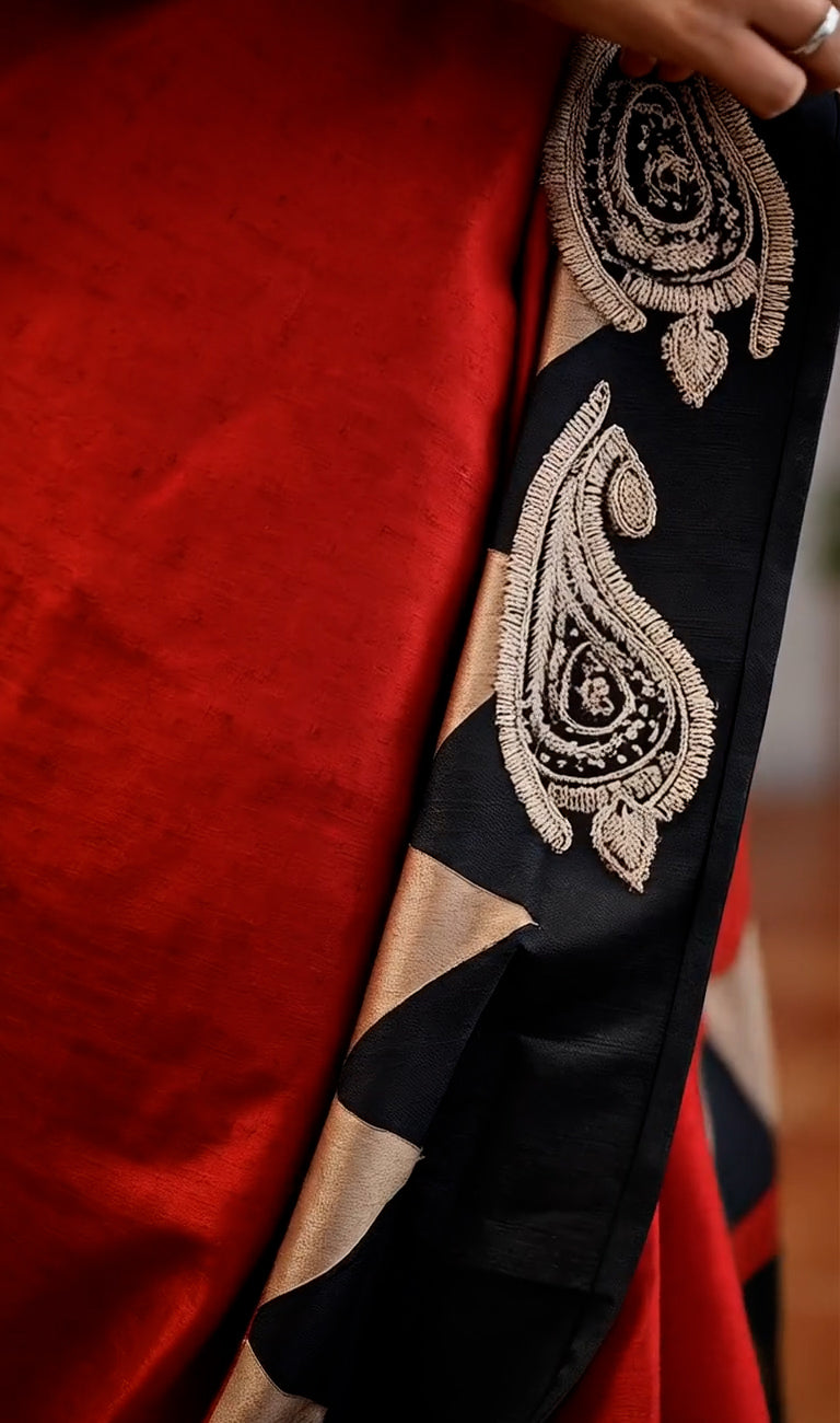 Red Chanderi Saree