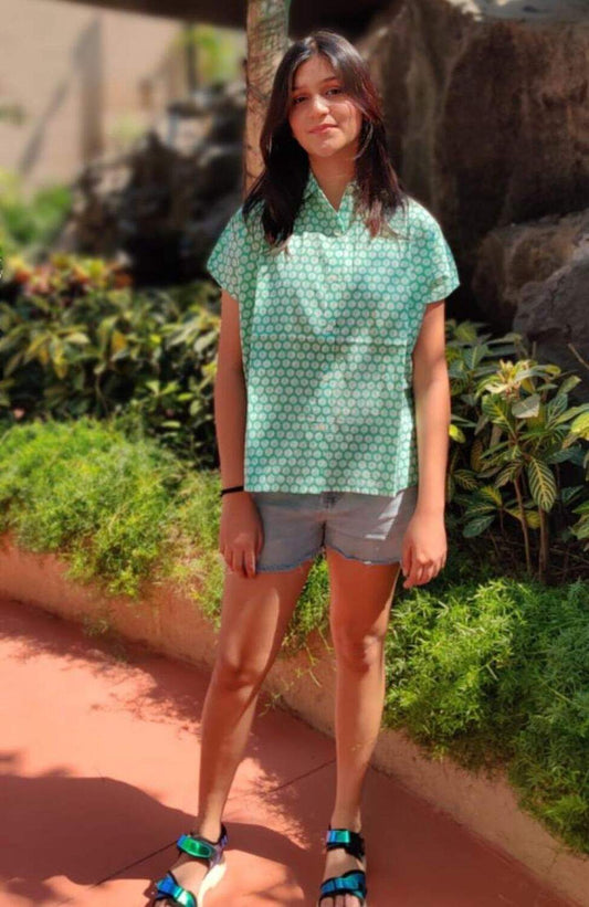 Mint Flora Shirt